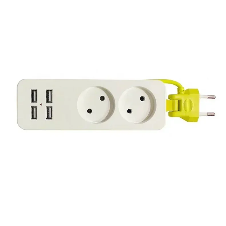 EU Russia Power Strip 1200W Multiple Portable Travel Plug Adapter 1.5m Extension Cable 4 USB Port 220V for Home Office Socket