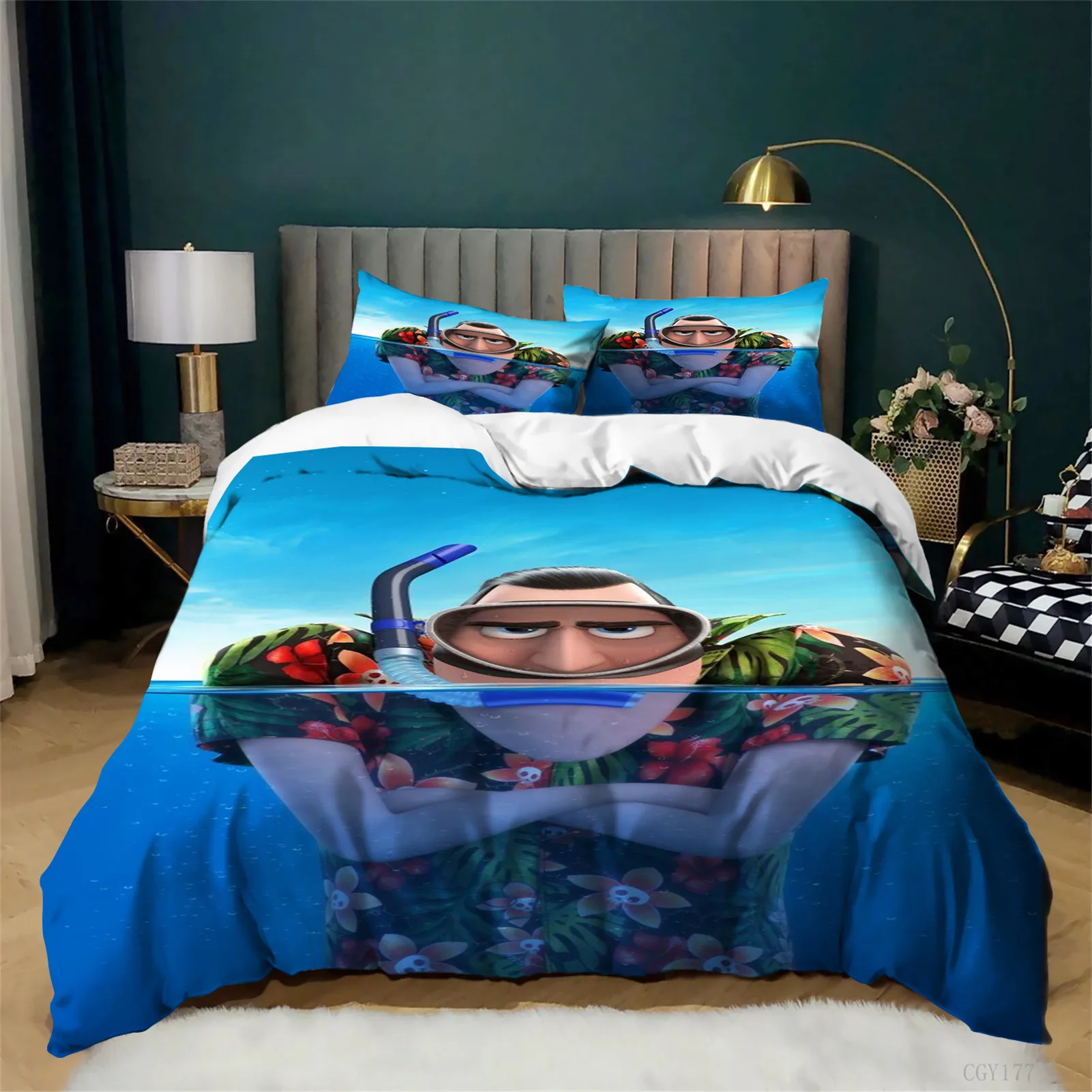 

Комплект постельного белья из 3 предметов: пододеяльник Hotel Transylvania (полный размер), легкое одеяло и 2 наволочки