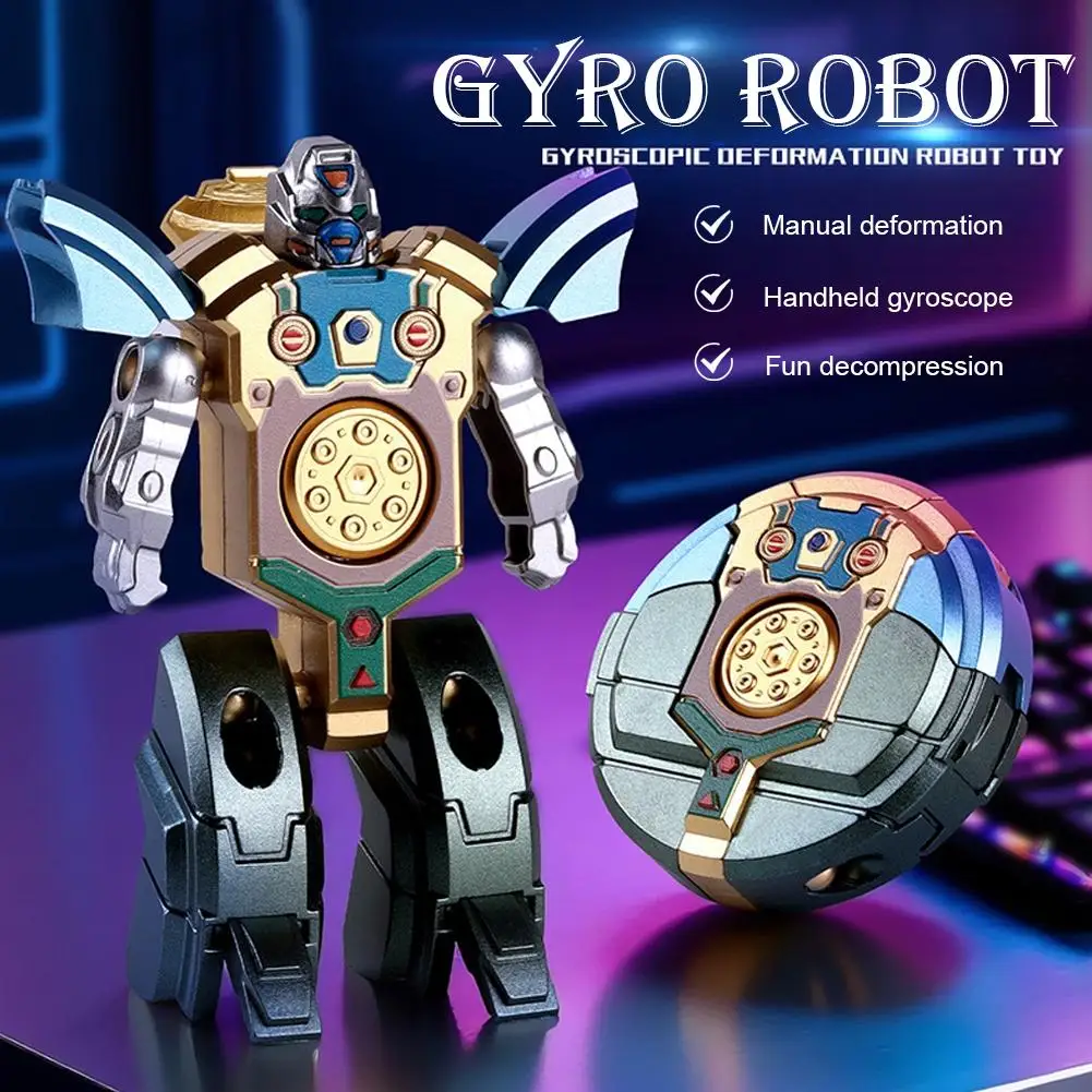 変形可能なフィジェットスピナー 面白い感覚玩具 変形DIY 丸型からロボット型へ 指先おもちゃ 子供向けパーティーギフト