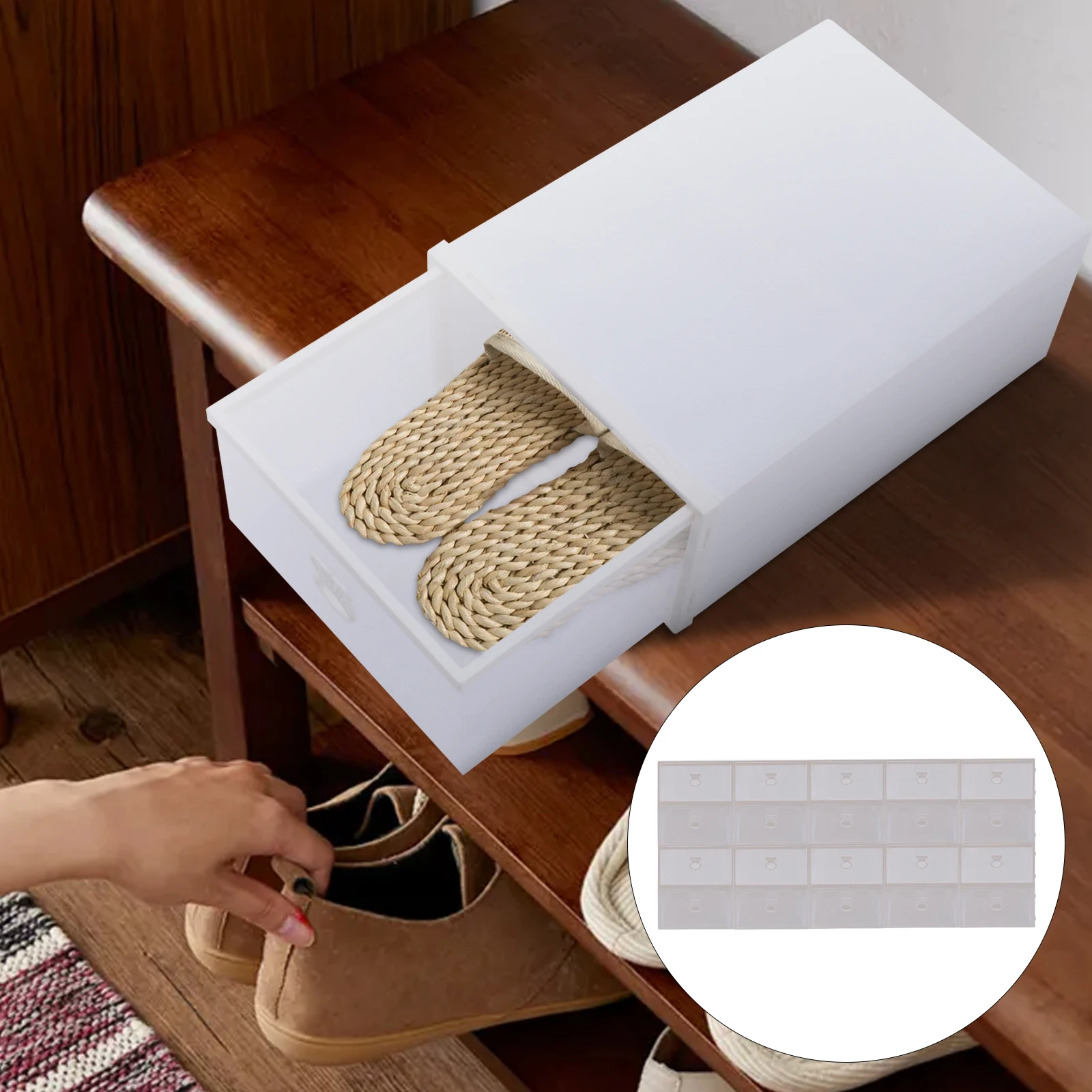 

20 PCS Shoe Storage Plastic Box Transparent Shoe Box Shoe Storage Box Set Drawer Stackable