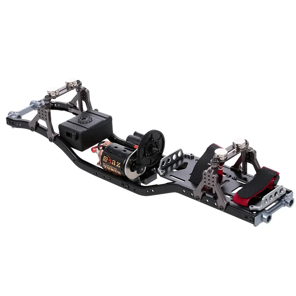 RC Car Frame Carbon Fiber Metal Car Chassis Beam with 540 Motor for AXIAL SCX10 RC Crawler Climbing Car