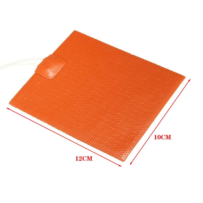 12x10cm Silicone Rubber Heating Plate Heating Sheet Fuel Winter Engine Oil Tank Electric Heater Heating Plate Heating Sheet