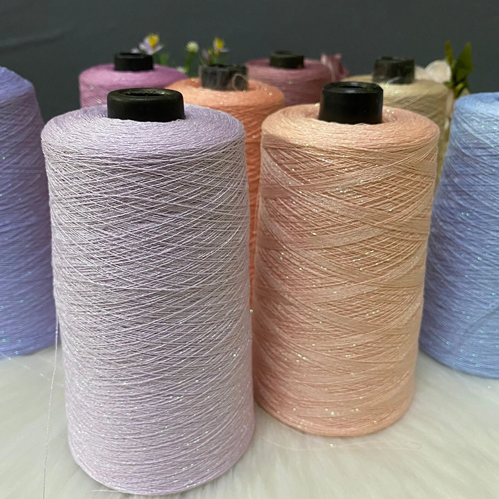 Candy Rainbow Shimmering Linen Yarn, DIY Hand Knitting and Crochet with Yarn, Sweater Shawl Skirt, Summer, 250G/Group