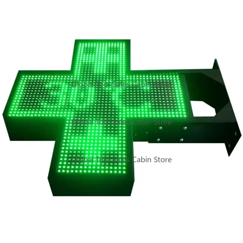 LED Double Cross Display Screen 9mm Red Tube Chip for Outdoor Pharmacy Church Sign Board Media Application