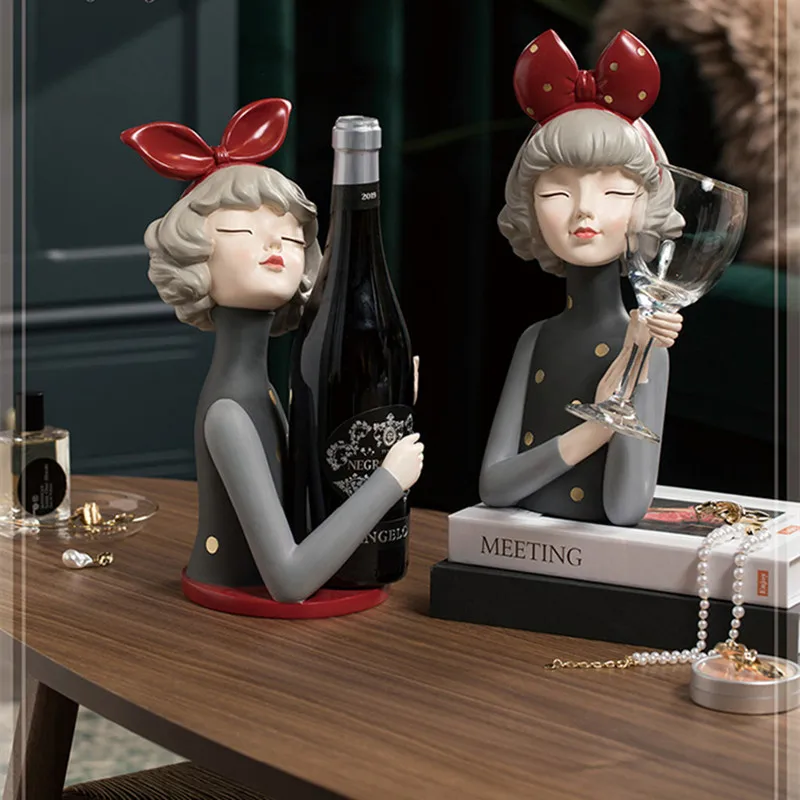 Nordic Creative Dancing Girl Red Wine Rack, Sculpture Wine Cup Holder, Home Decoration, Figurine, Bar Accessories, Gifts