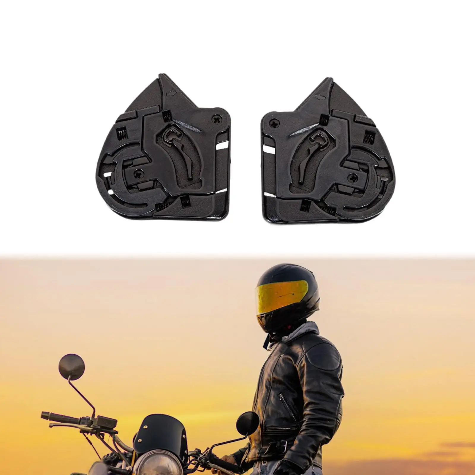 2Pcs Helmet Shield Base Repair Parts, Accessories, Easy to Install, Helmet Lens Base Side Plate for Ff327 Helmets Parts