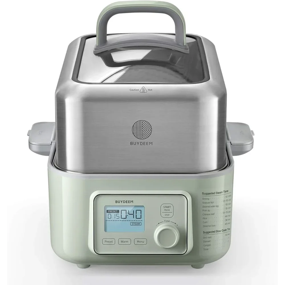 Buydeem G553หม้อไฟฟ้าอเนกประสงค์5-QUART สำหรับทำอาหาร, One Touch Steamer, Digital multifunctional, Steam อย่างรวดเร็ว