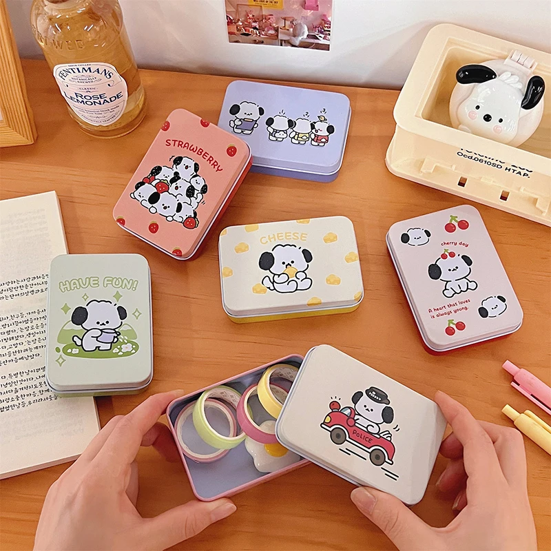 Cute Dog Office Desk Accessorie Box Idol Photocard Holdercard Organizer Photo Card Iron Crafts Jewelry Storage Box