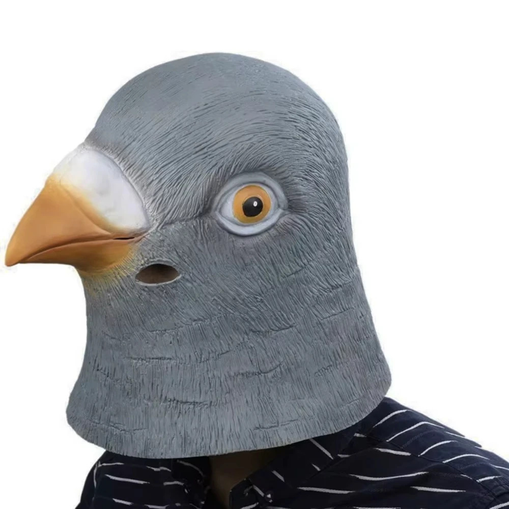 

Cute Pigeon Sparrow Latex Mask Animal Headgear, Realistic Bird Cosplay Mask for Halloween Party Costume Carnival Accessories
