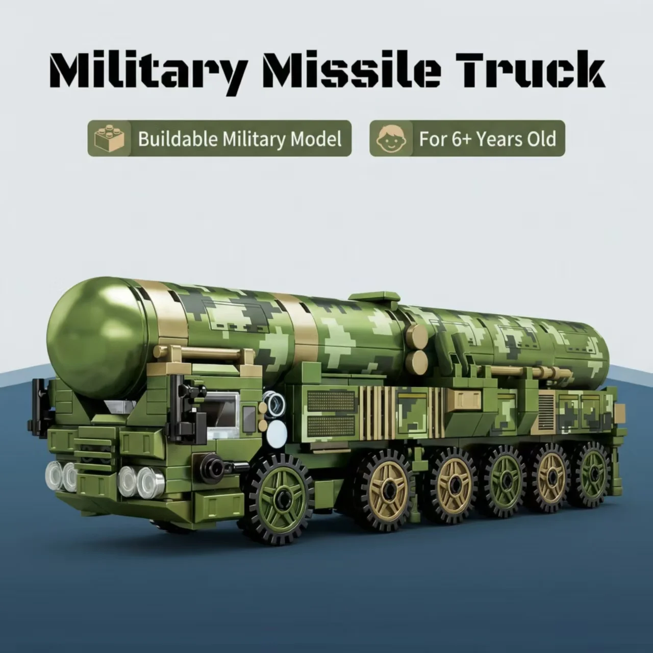 

Новый конструктор: Грузовик-ракетоносец, модель военного грузовика-танка времен Второй мировой войны, развивающая игрушка для мальчиков, подарок