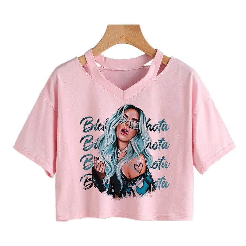 قمصان نسائية كارول على شكل قلب ، مانانا سيرا ، تي شيرت قصير بونيتو ، كل شيء سيكون جميلًا برسومات ، قميص Y2K مضحك ،!