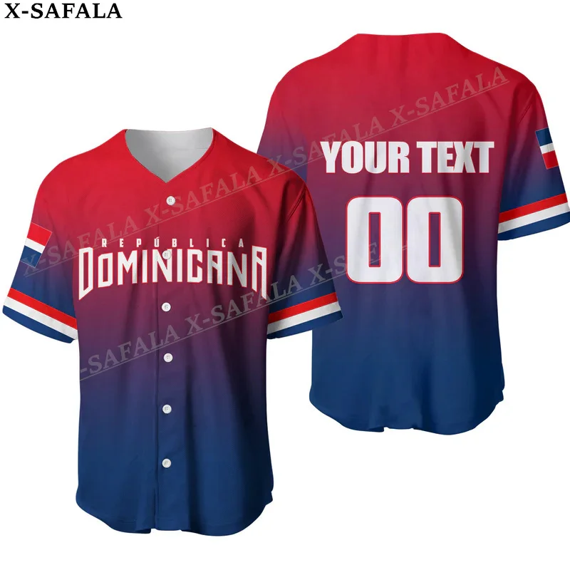 

Dominican Republic Coat Of Arms Love Country 3D Printed Baseball Jersey Summer Shirt Men's Tops Tee Oversized Streetwear-5