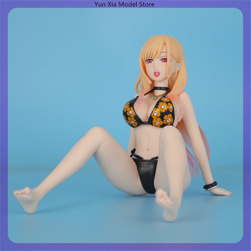 

12,2 см My Dress-Up Darling Kitagawa Marin в купальнике, сидячая позиция, аниме-фигурка, модель статуи, коллекция, настольный орнамент, игрушка