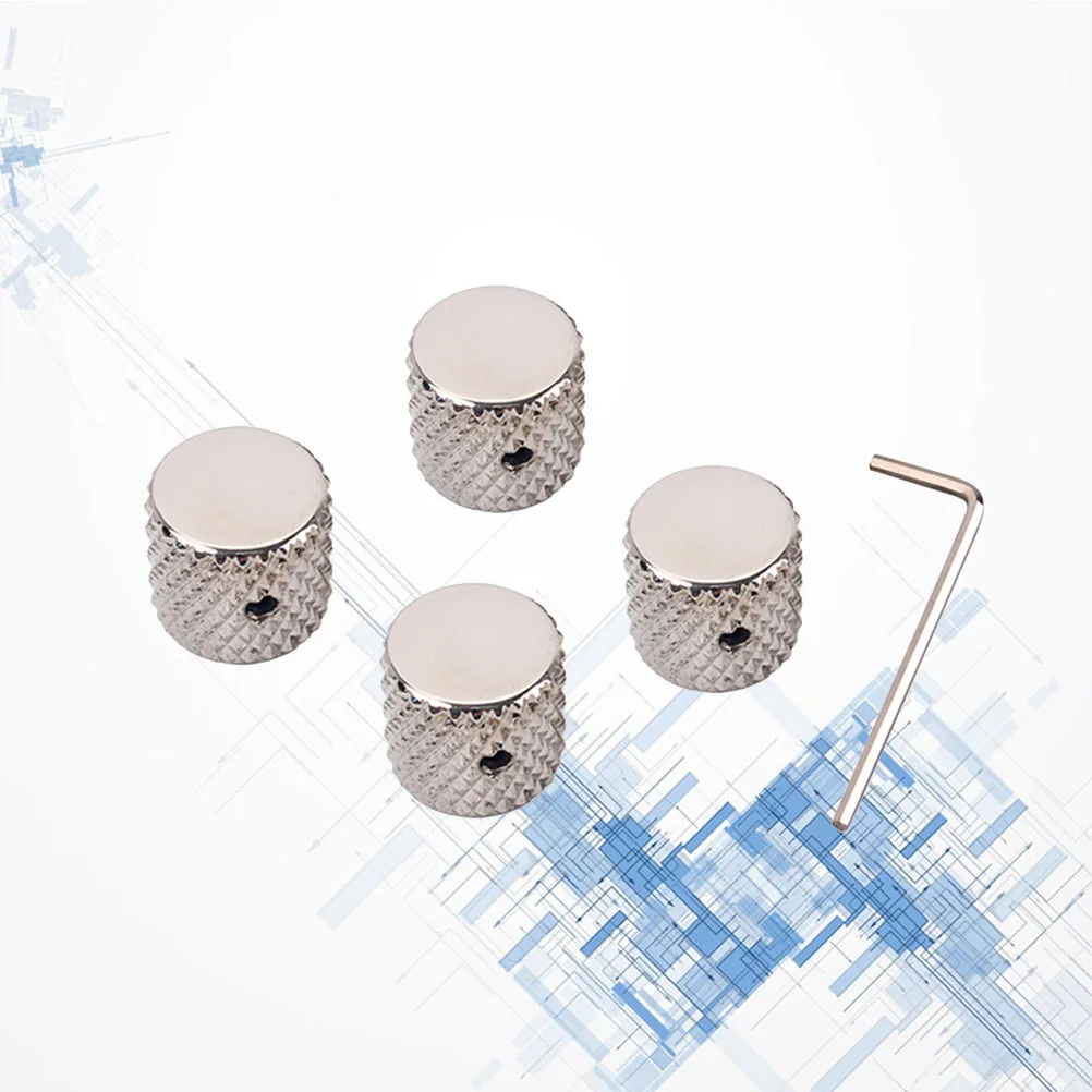 

4 Pcs Guitar Knob Electric Knobs Accessories Volume Part Bass Control Tone Flat