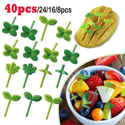 Cartoon Leaf Fruit Sticks Home Party Decor Forks Pick Food Toothpick Lunch Accessories Leaf Shapes for Kids for Sandwich Salad