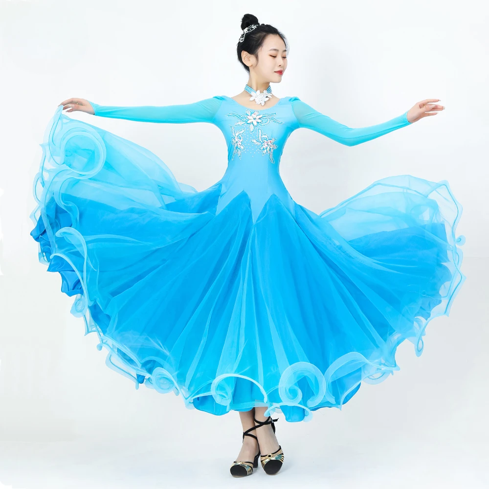 Waltz Dance Suit Dress For Prom Girls Clothes 2024 Modern Stand Ballroom Women Line Stage Evening Costume Jazz Urban Performance