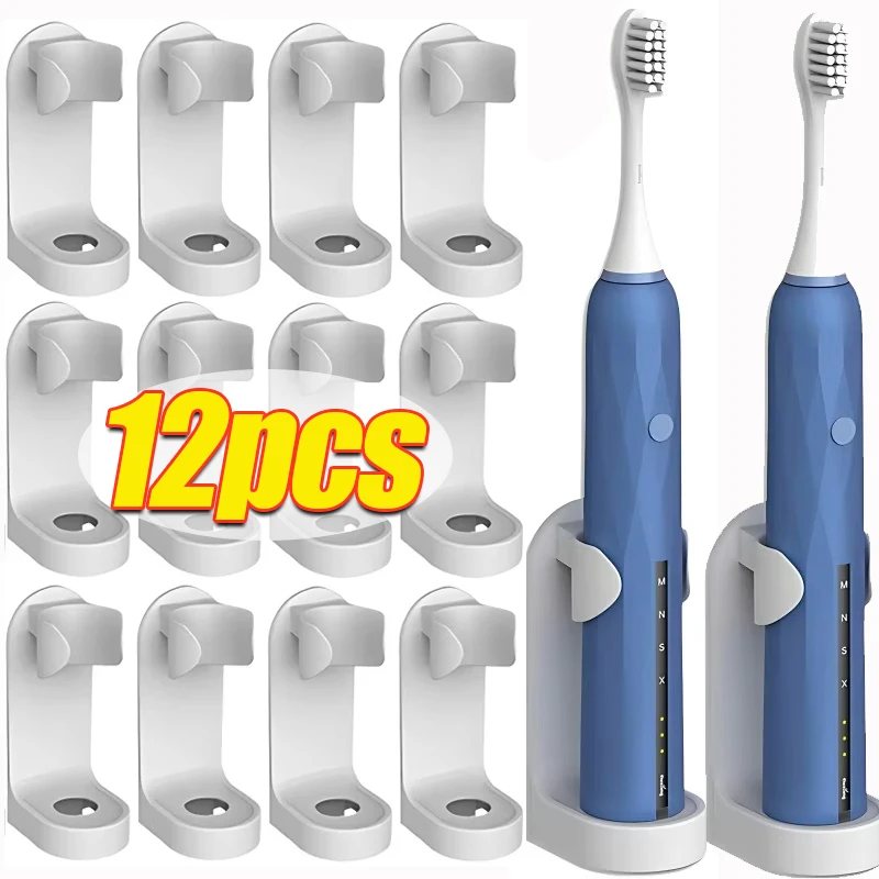 1/12pcs Wall Mounted Electronic Toothbrush Holder Self-adhesive Razor Tooth Brush Drainage Pack Home Bathroom Organizer Supplies