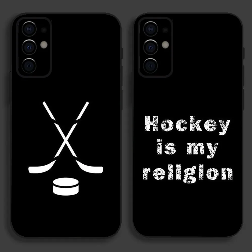 Hockey Ice Rink Burning Hockey Phone Case For Samsung S24,S21,S22,S23,S30,Ultra,S20,Plus,Fe,Lite,Note,10,9,5G Black Soft Cover