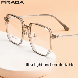 FIRADA Fashion Comfortable Eyewear Unisex Vintage Transparent TR90 Eyeglasses Prescription Glasses Frame For Men Women 16522B