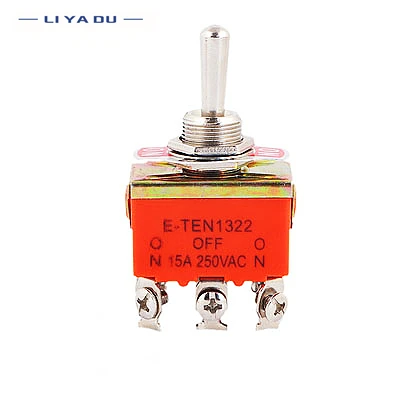 5/10pcs SPST 15A 250V 2 4 6 PIN Terminal ON OFF Toggle Switch Self-locking Reset Rocker Toggle Slide Switch KN-1322