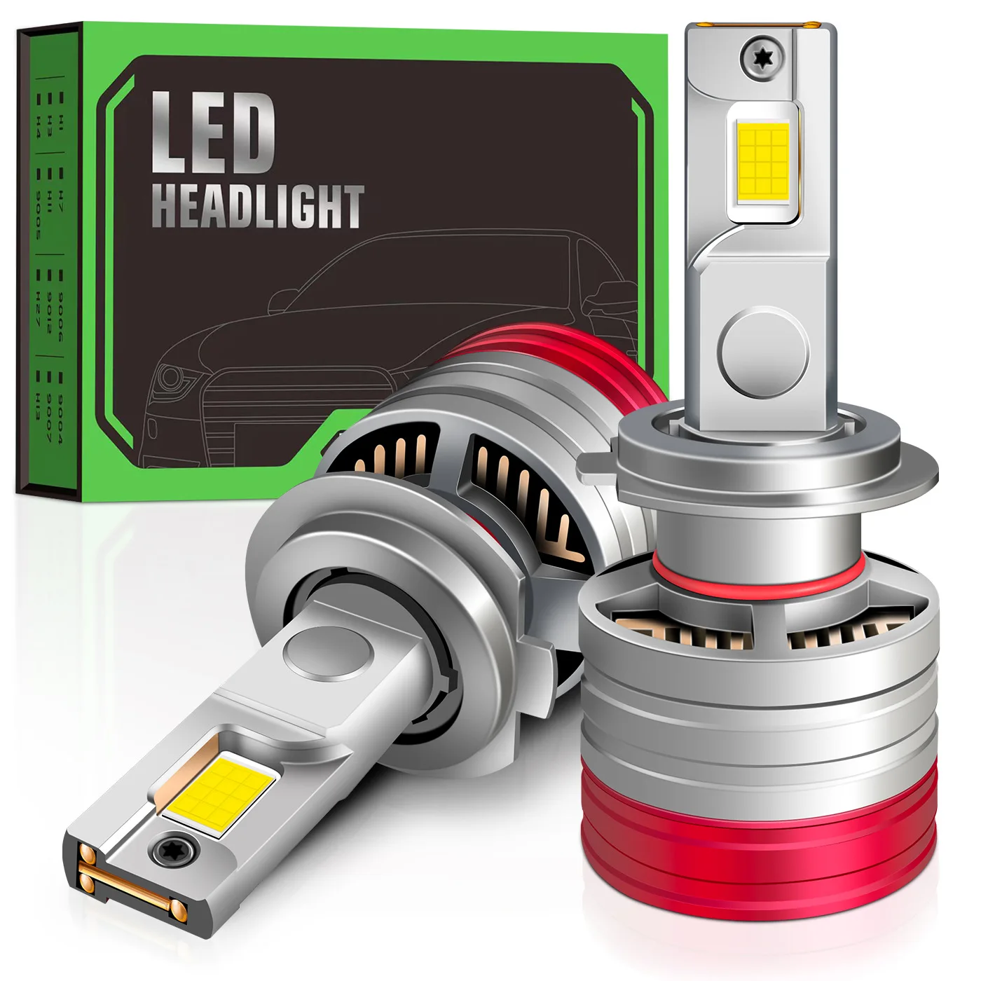New Triple Copper Tube LED Headlight Bulb 240W Laser Super Bright Car LED Light 12V 24V High Power Auto Lamp H1 H3 H7 H11 9005
