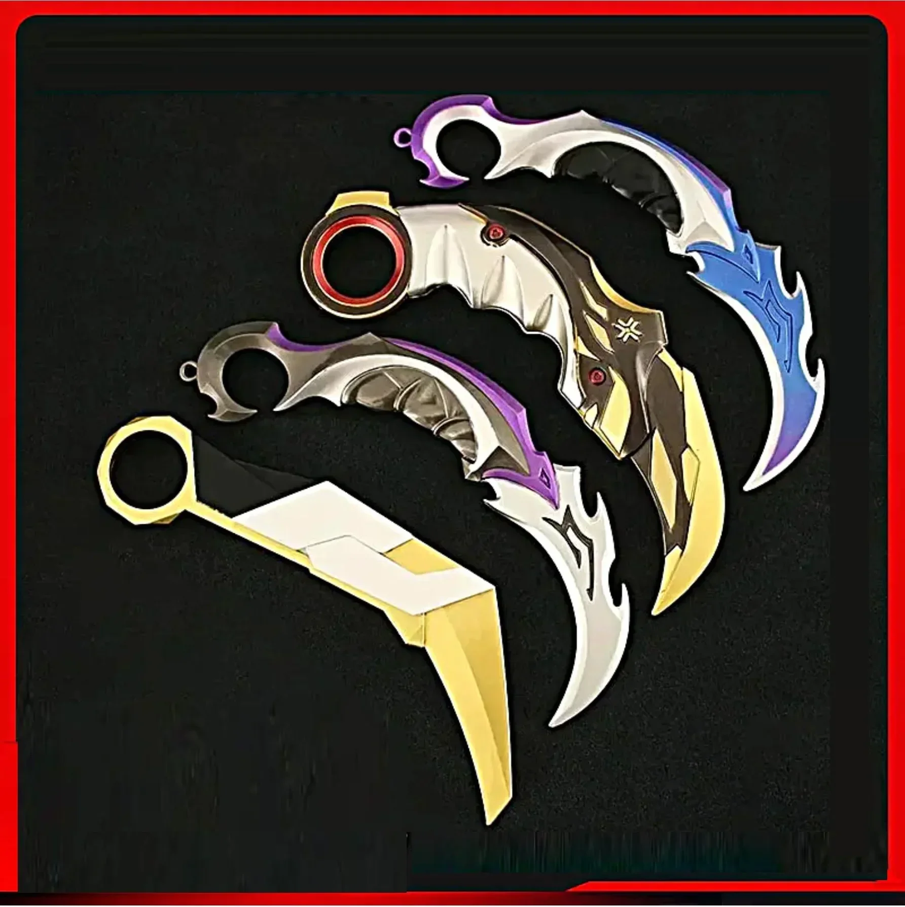 16cm Valorant Karambit Prime Reaver Weapon Model Metal Uncut Toys Claw Knife Sword Cosplay Game Peripherals Boys Gifts