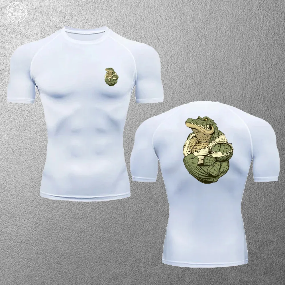 قميص ضغط مرن للرجال ، تي شيرت ضيق جيد التهوية ، ملابس رياضية سريعة الجفاف ، توب جري ، كاجوال ، الصيف ، ، ، ، من من