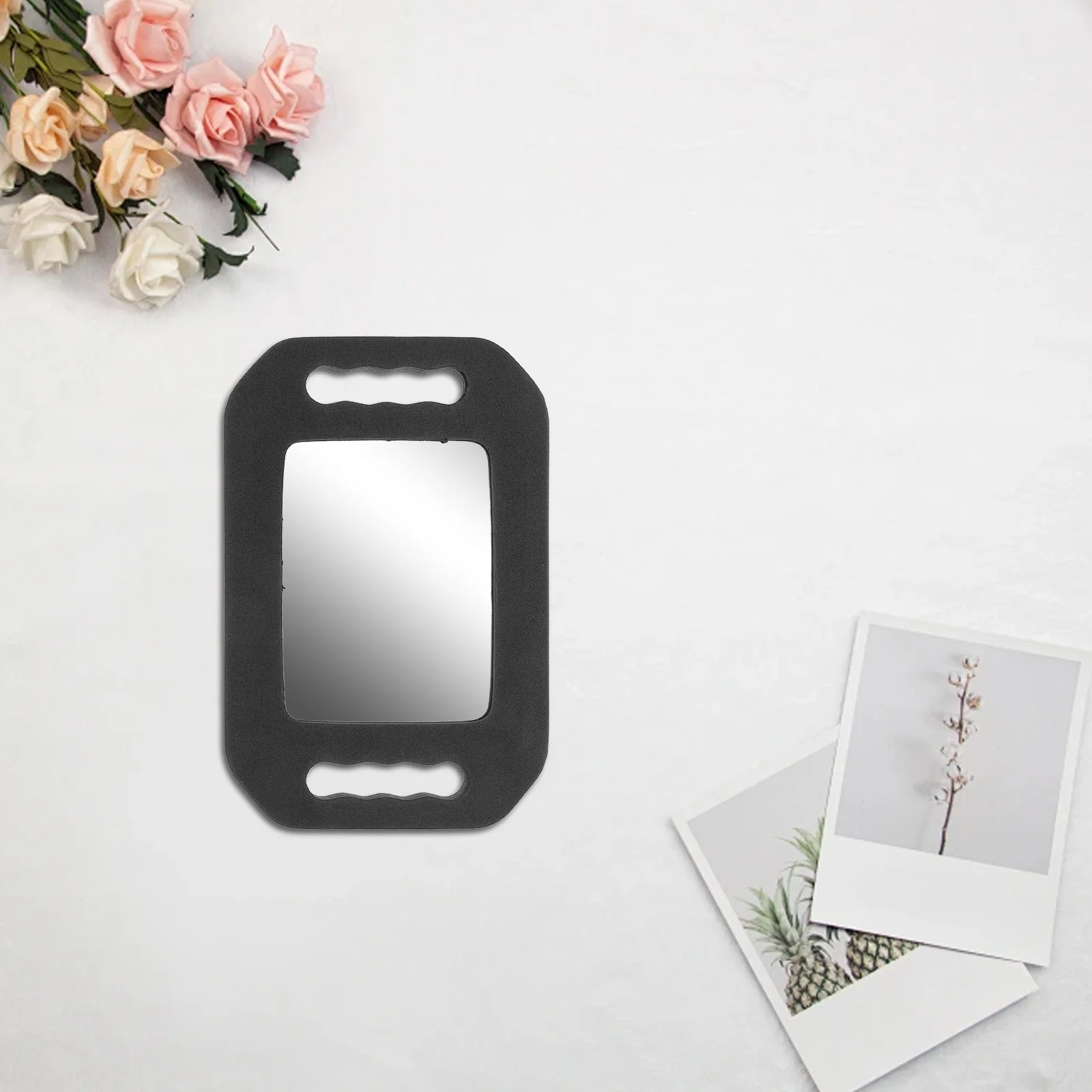 이발사 거울 휴대용 직사각형 폼 백 안티드롭 깨지지 않는 디자인 헤어 살롱 욕실 메이크업 그루밍 거울