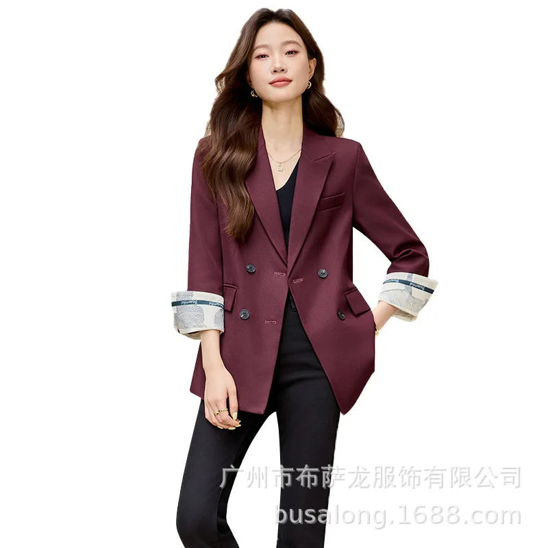 2025New بدلة على الموضة أنيقة المرأة عادية كم طويل سترة المهنية المرأة الرسمية سترة واحدة Workwear1831