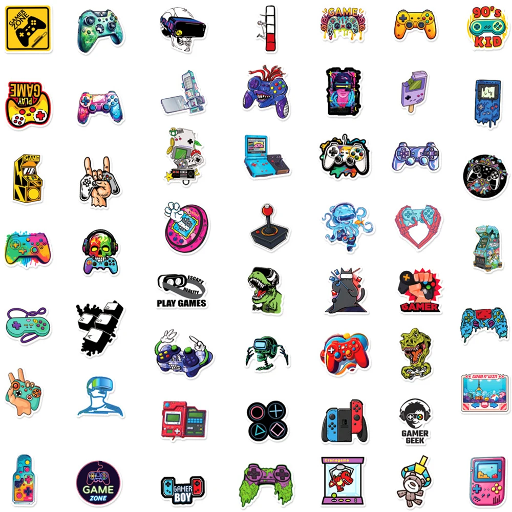 10/30/50pcs Funny Cartoon Games Console Stickers Cool Graffiti Sticker DIY Phone Case Skateboard Scrapbook Decals for Kids Toy