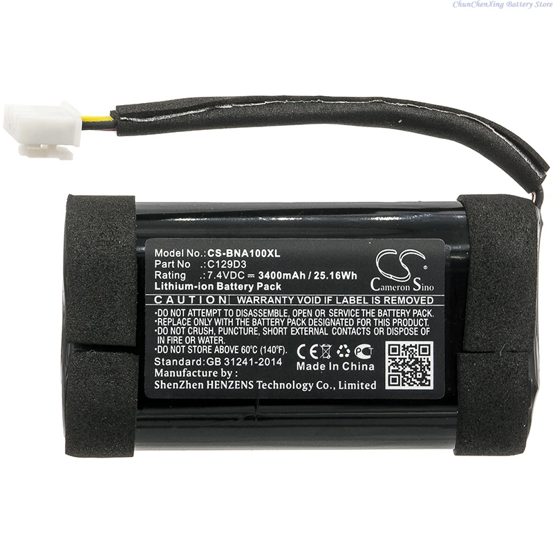 Cameron Sino 7.4V 2600mAh/3400mAh Speaker Battery C129D3 for Bang Olufsen BeoPlay A1,  this is for A1 1rd, 1th, 1 version +TOOL