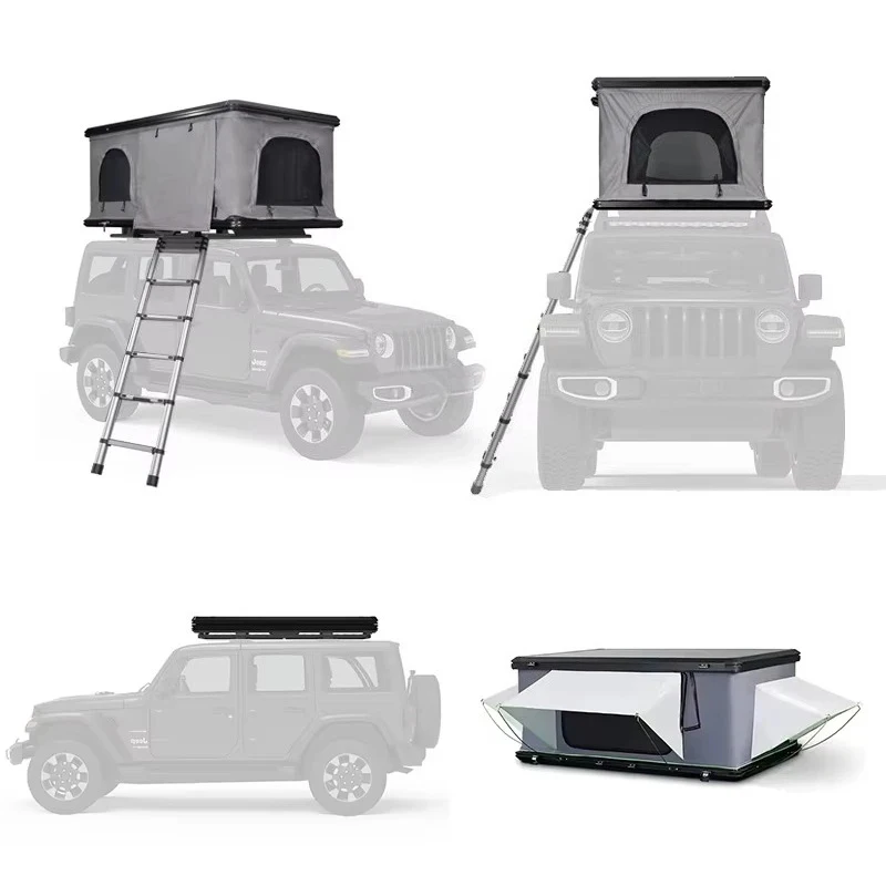 3-4 Person Waterproof Aluminum Hard Shell Rooftop Tent for 4x4 Outdoor Camping