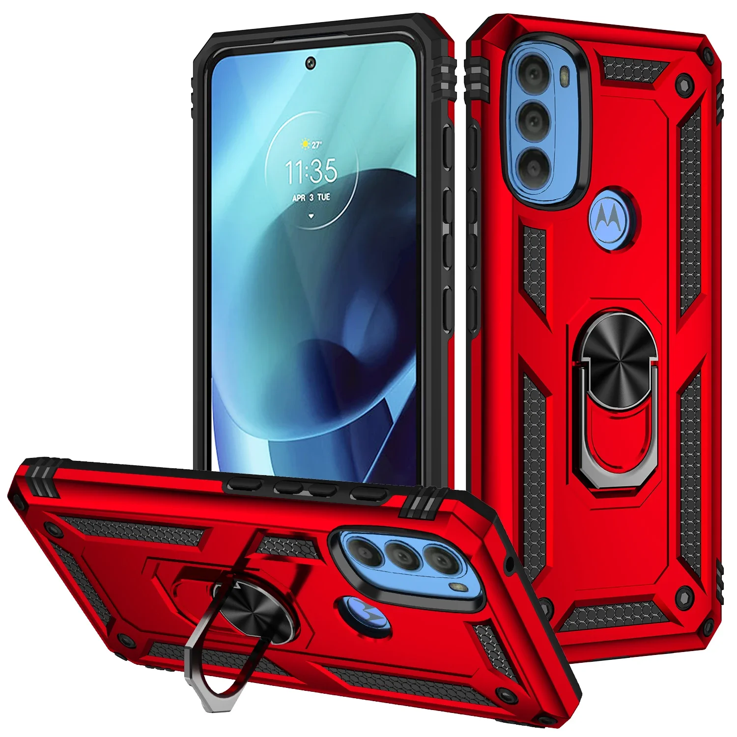 For Moto G 71 Cover Case for Motorola Moto G71 5G Shockproof Armor Rugged Military Protective Ring Holder Magnet Phone Case