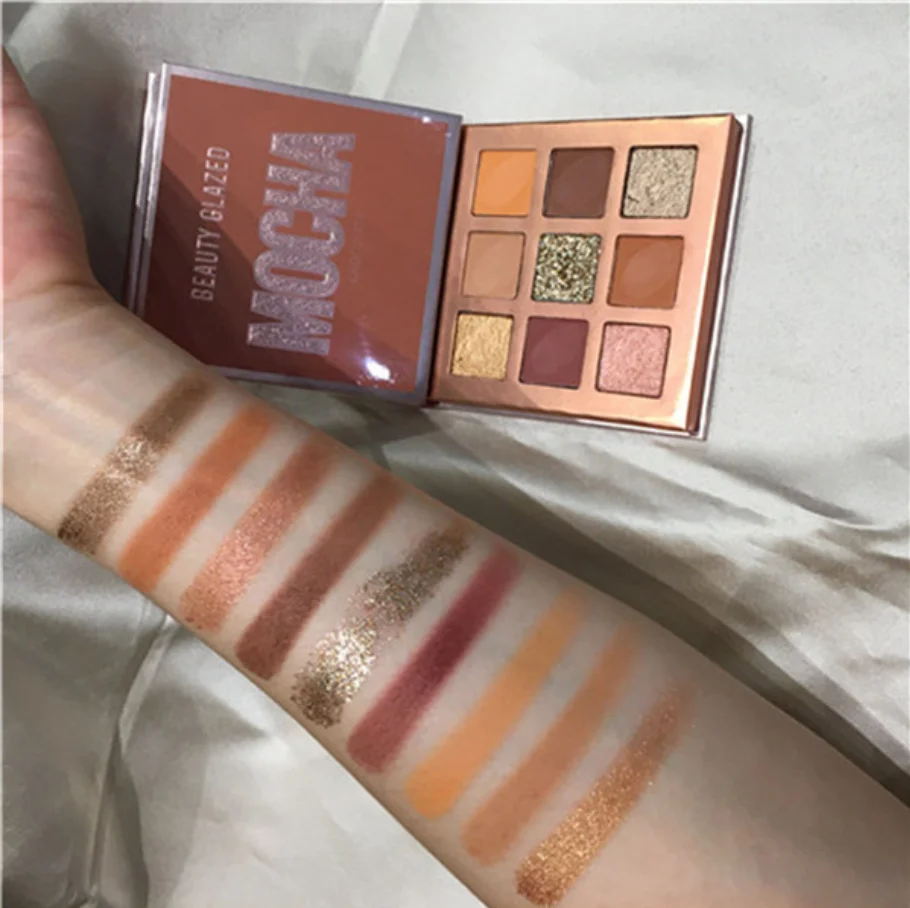 Beauty Glazed 9-Color Eyeshadow Palette Shimmer Matte Long-Lasting Waterproof Eye Makeup for All Day Wear