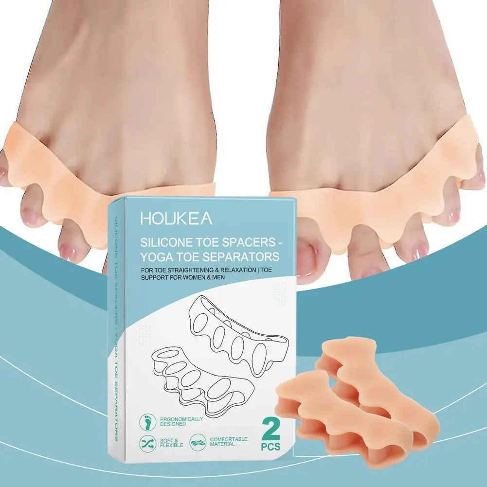 

2Pcs Silicone Toe Spacer Daily Foot Care Exercise Lift Toes Stretch Relaxation Comfort