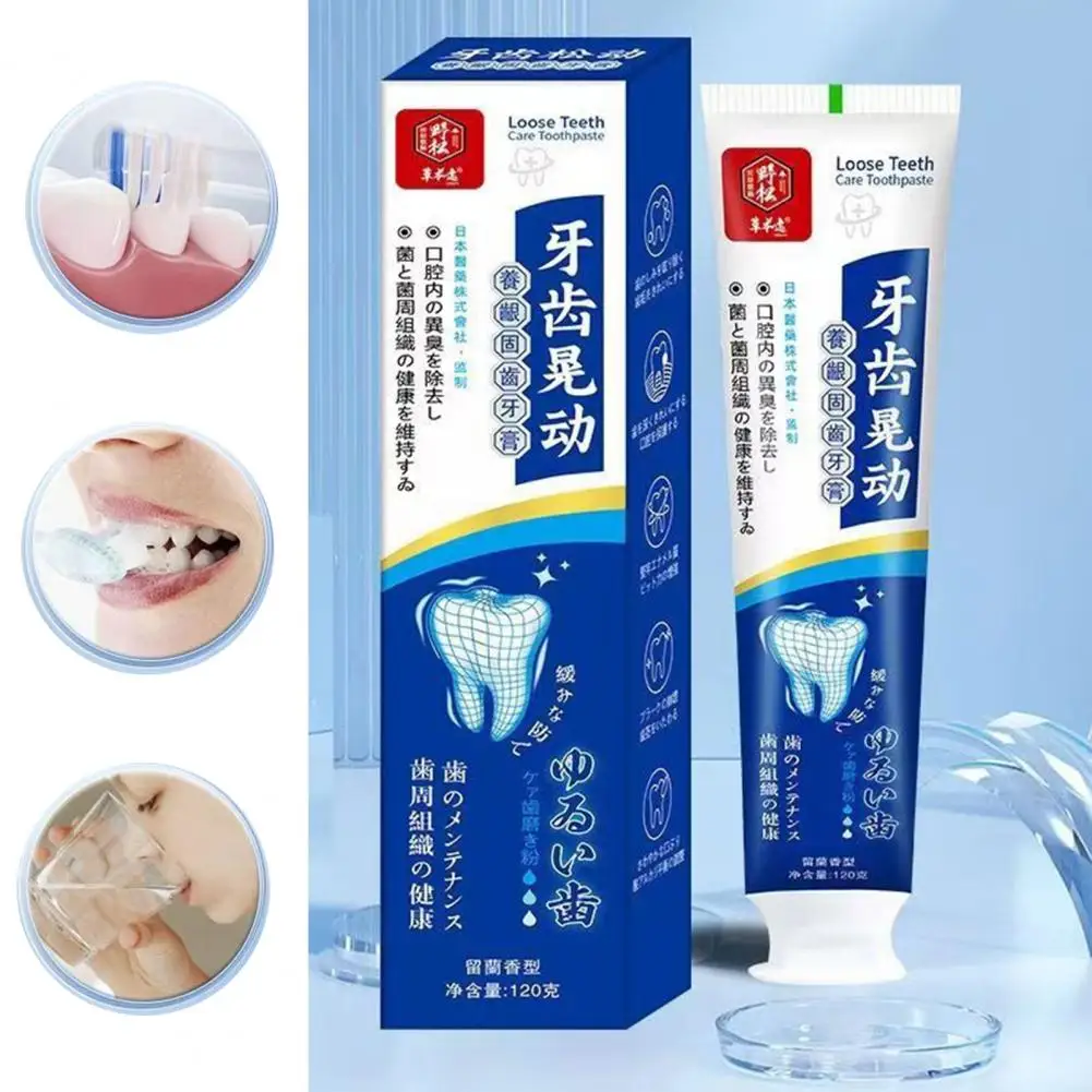 Creme dental eficaz do reparo da goma, impede a cárie dentária, sangramento, inchaço, prevenção, remoção de mancha, clareamento