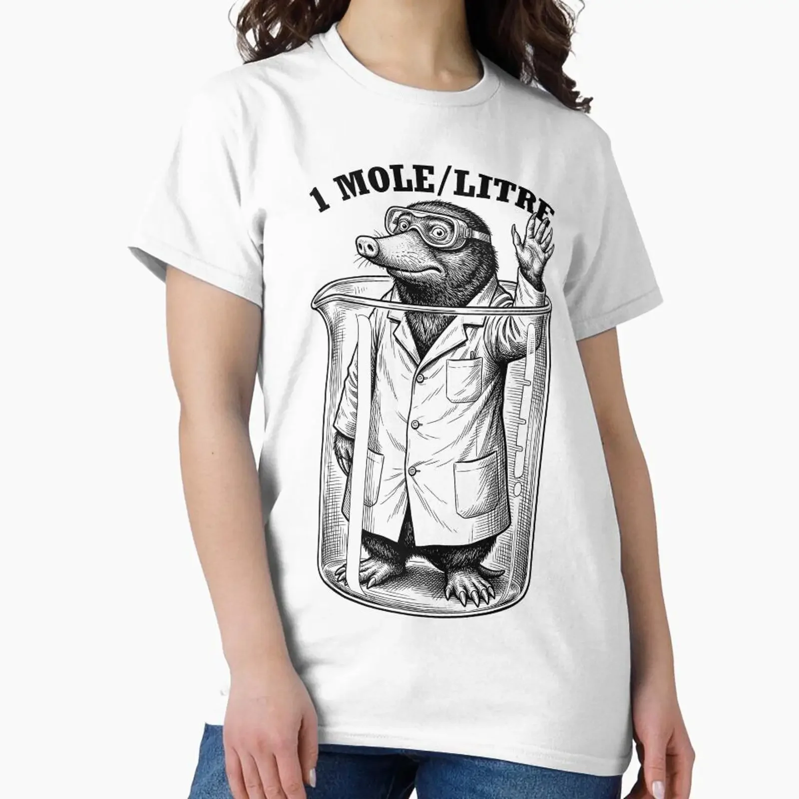 Funny Chemistry One Mole Per Litre Chemist Lab Science designed and sold by GrandeDuc vintage Washed Unisex Stretched Casual