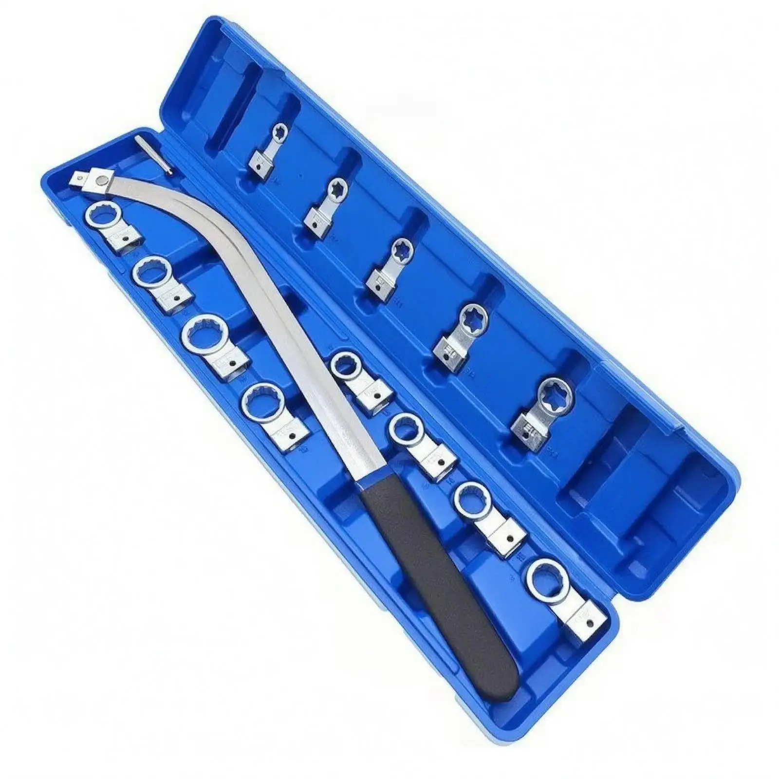 Kit de 15 Llaves Ajustables para Correa de Motor, Estuche Rectangular, Llaves con Mango Curvo, Empuñadura Negra