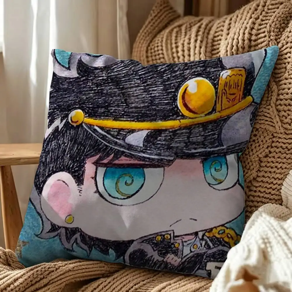 J-JOJOs J-Jotaro K-Kujo Double-Sided Printed Cushion Cover Bedroom Bedside Sofa Pillow Case