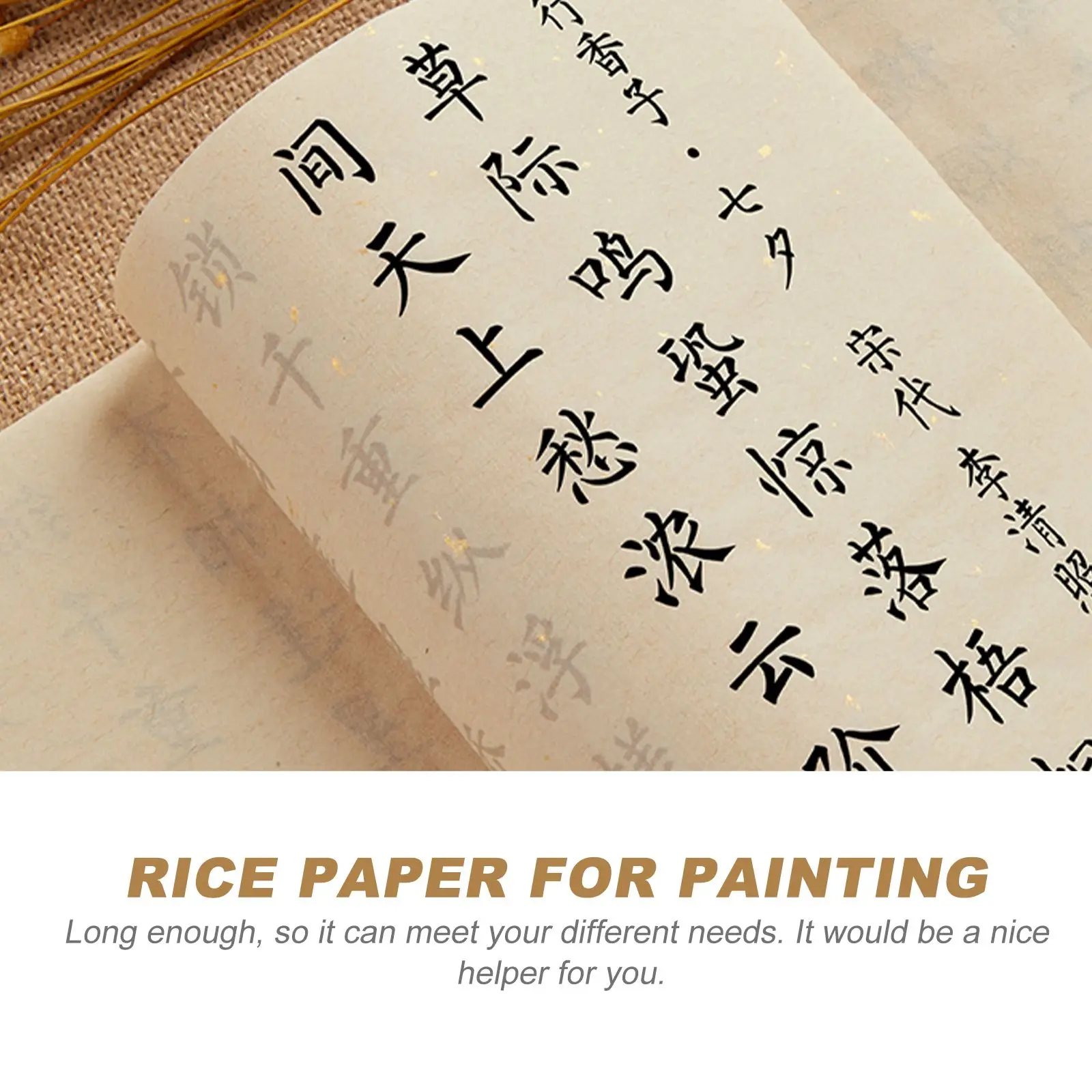 Sprinkle Gold Rice Paper Decoupage Chinese Calligraphy and Painting Tools Bronzing Beige Brush