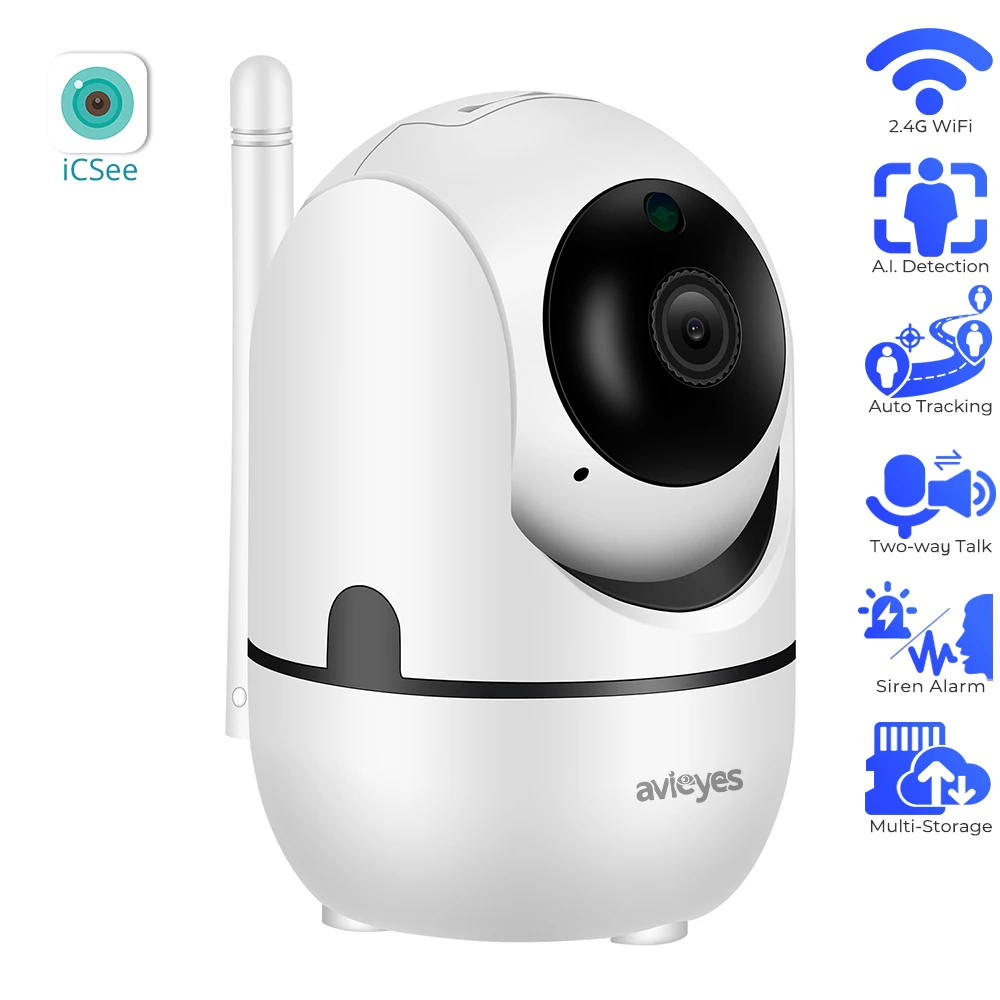 1080P Indoor Security Cameras Pan-Tilt WiFi Camera Auto Tracking PTZ Camera Two-Way Talk IP Camera Night Vision TF/Cloud Storage