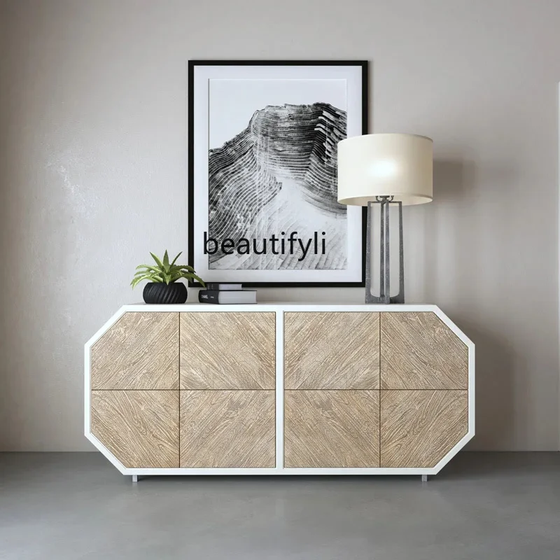 

Asmt51 Solid wood porch cabinet American light luxury side cabinet against the wall Modern color matching TV cabinet