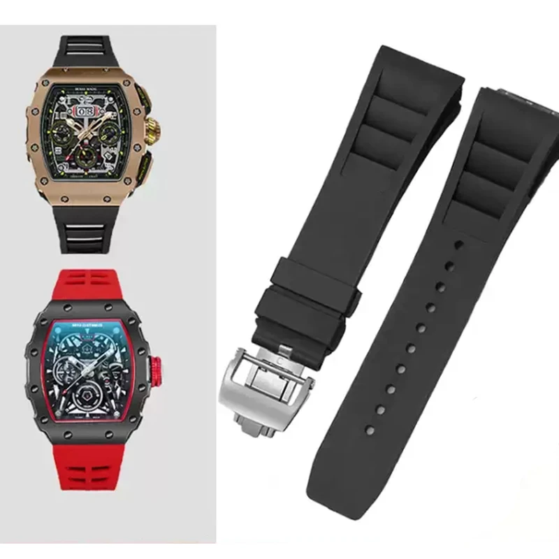 

New High quality silicone watch bracelet, suitable for Richard Miller RM011 watch accessories, rubber strap 25-20mm