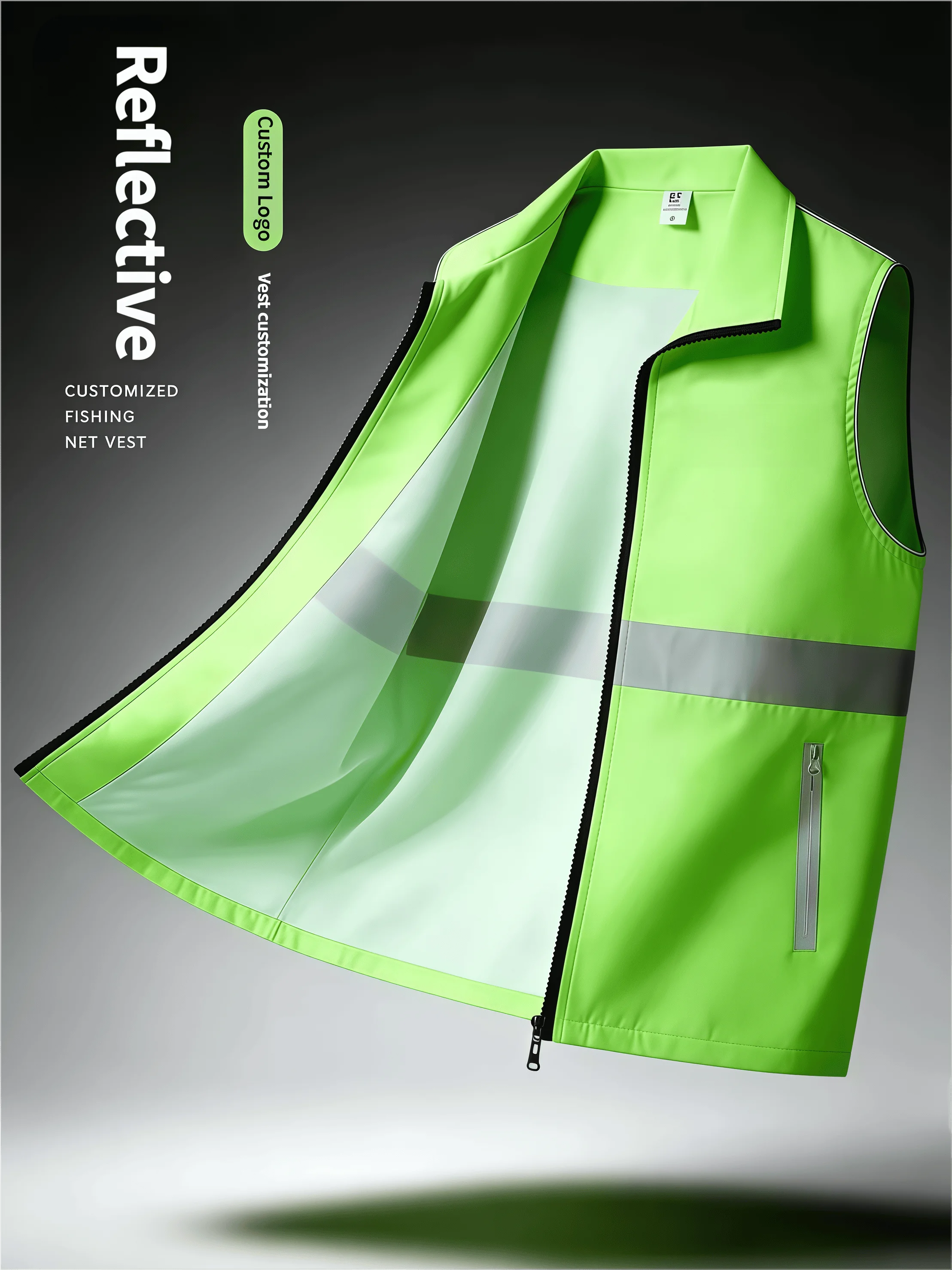 Customized Logo vest for sanitation workers for community service and night-time safety clothing Transportation Architecture