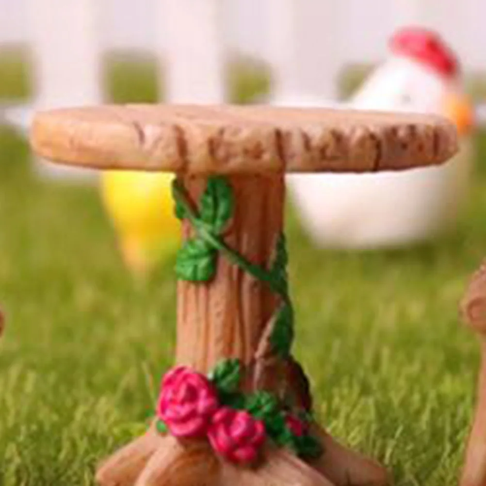 

Mini Resin Table Chair Miniature L Accessory Plant Decor Durable Portable Garden Statue Moss Succulent Bonsai Ideal Gifts