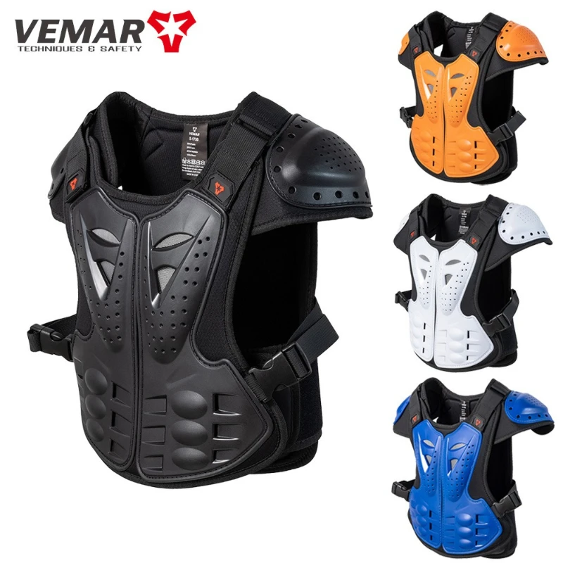 VEMAR Kids Motorcycle Riding Body Armor Children Motocross Back Vest Chest Spine Cycling Protective Gear