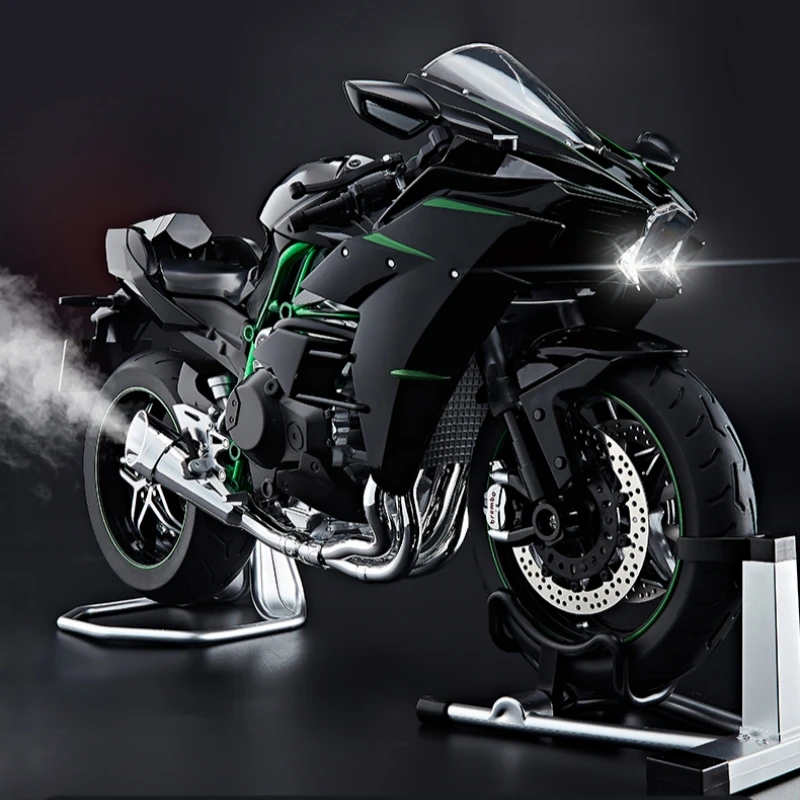 Electric spray 1:6 Kawasaki H2R motorcycle model accessories gift box simulation alloy motorcycle boy gift collection