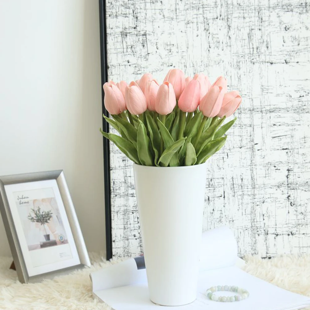

Artificial Flower Bouquet Decor Lifelike Tulip PU Simulation Home Wedding Decor H made Exquisite Details