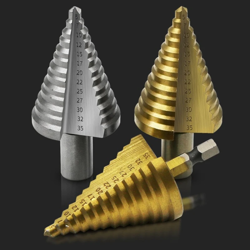 5-35mm Multiple High-Speed Steel Step Drills, Hole Openers, Pagoda Drills, Woodworking Aluminum Plate Drilling Drills, Titanium