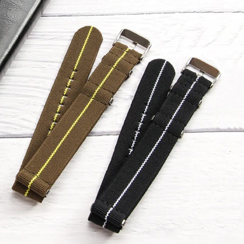 18/20/22mm Elastic woven nato watch strap Nylon Universal wristband Breathable comfortable watchband for Omega Seiko IWC Casio